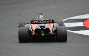 F1 Car Corners on Rubber Tyres