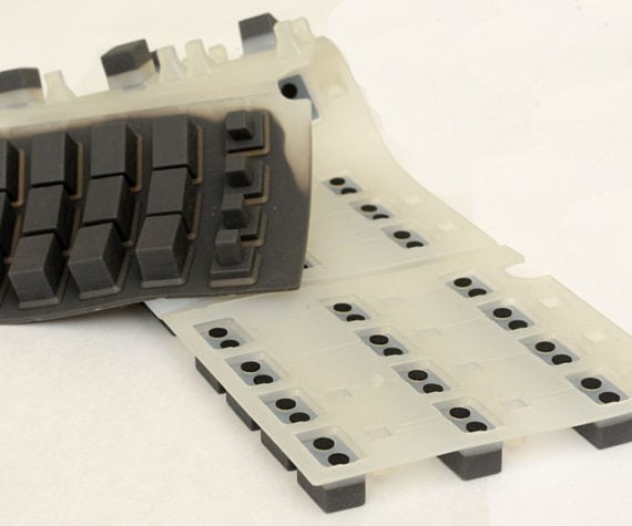 Inverted keypad showing rows of carbon pills